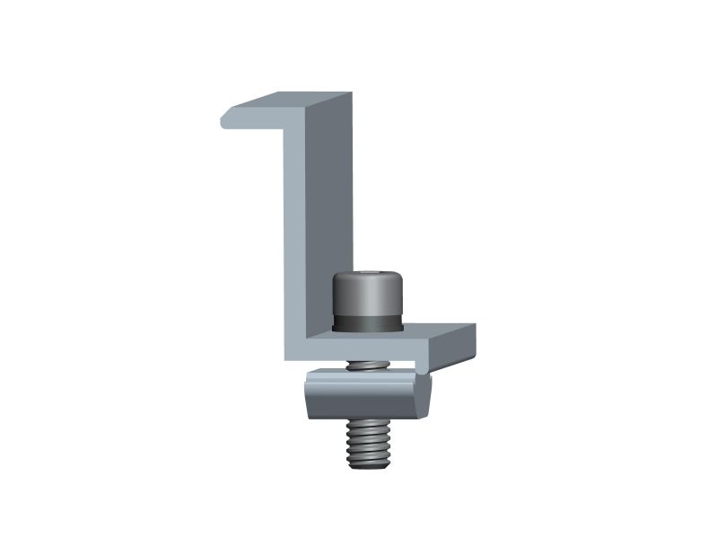 End clamp for metal sheet roof mounting system End clamp for metal sheet roof mounting system