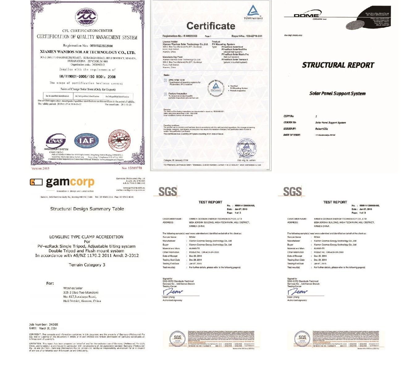 Certificate of Solar Parking Carport