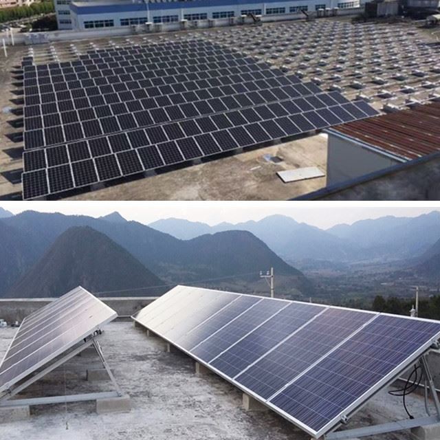 Cement Roof Solar Mounting Aluminum Tri-Angle Brackets Real Scene Project Reference