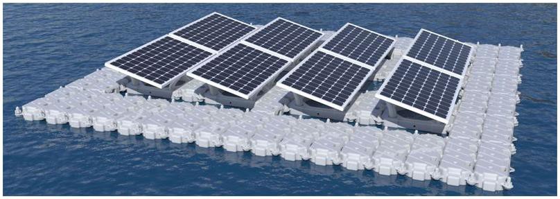 Floating Solar Panel System Mounting Brackets Real Scene